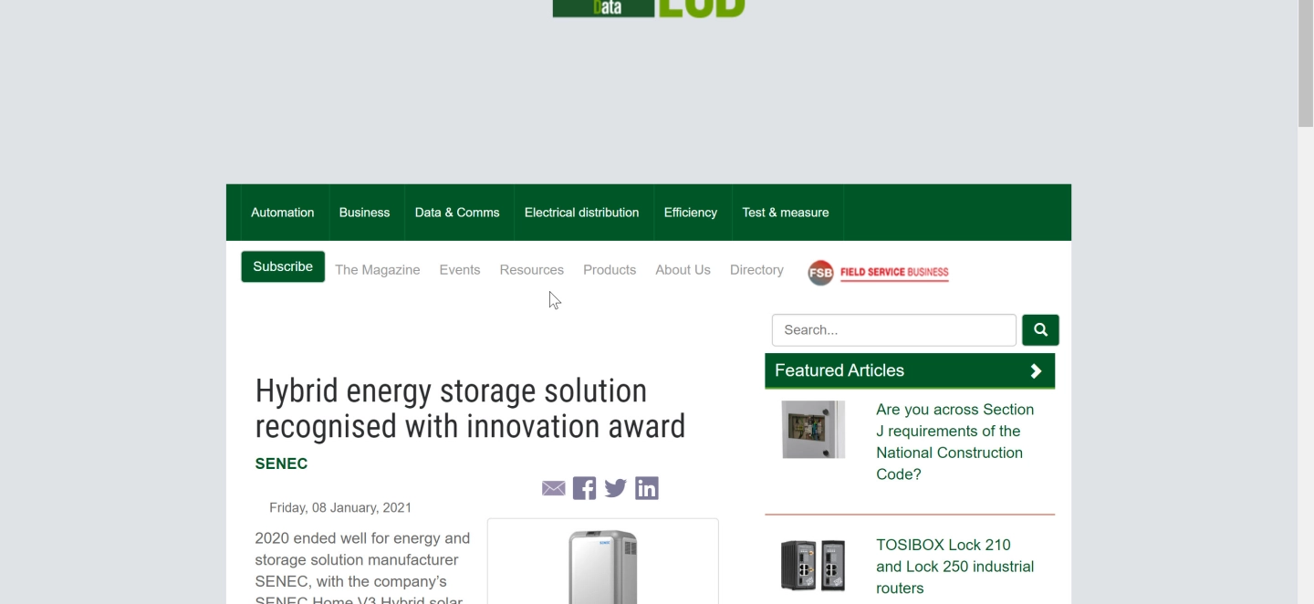 SENEC Wins Innovation Award