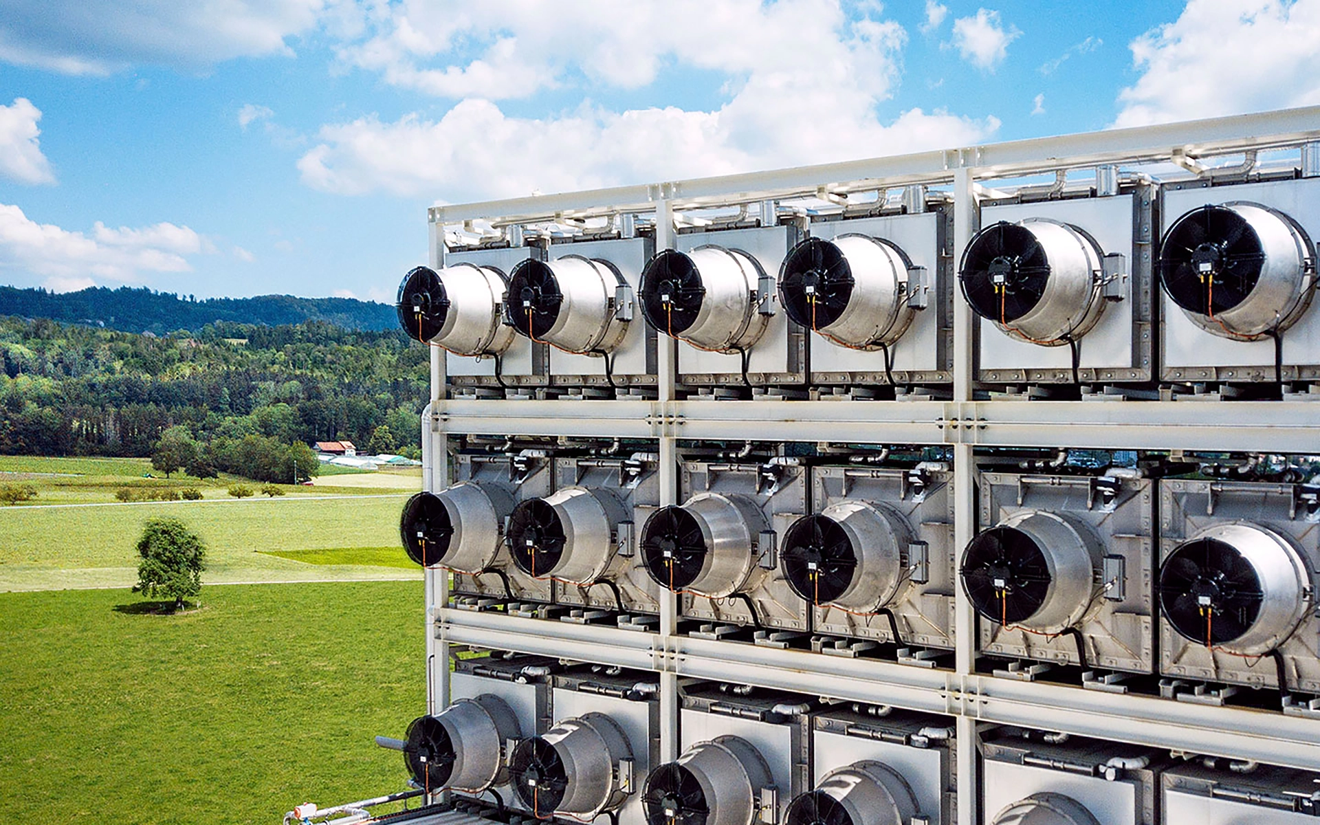 Filteranlage, um CO2 direkt aus der Luft zu filtern und nachhaltig zu nutzen.