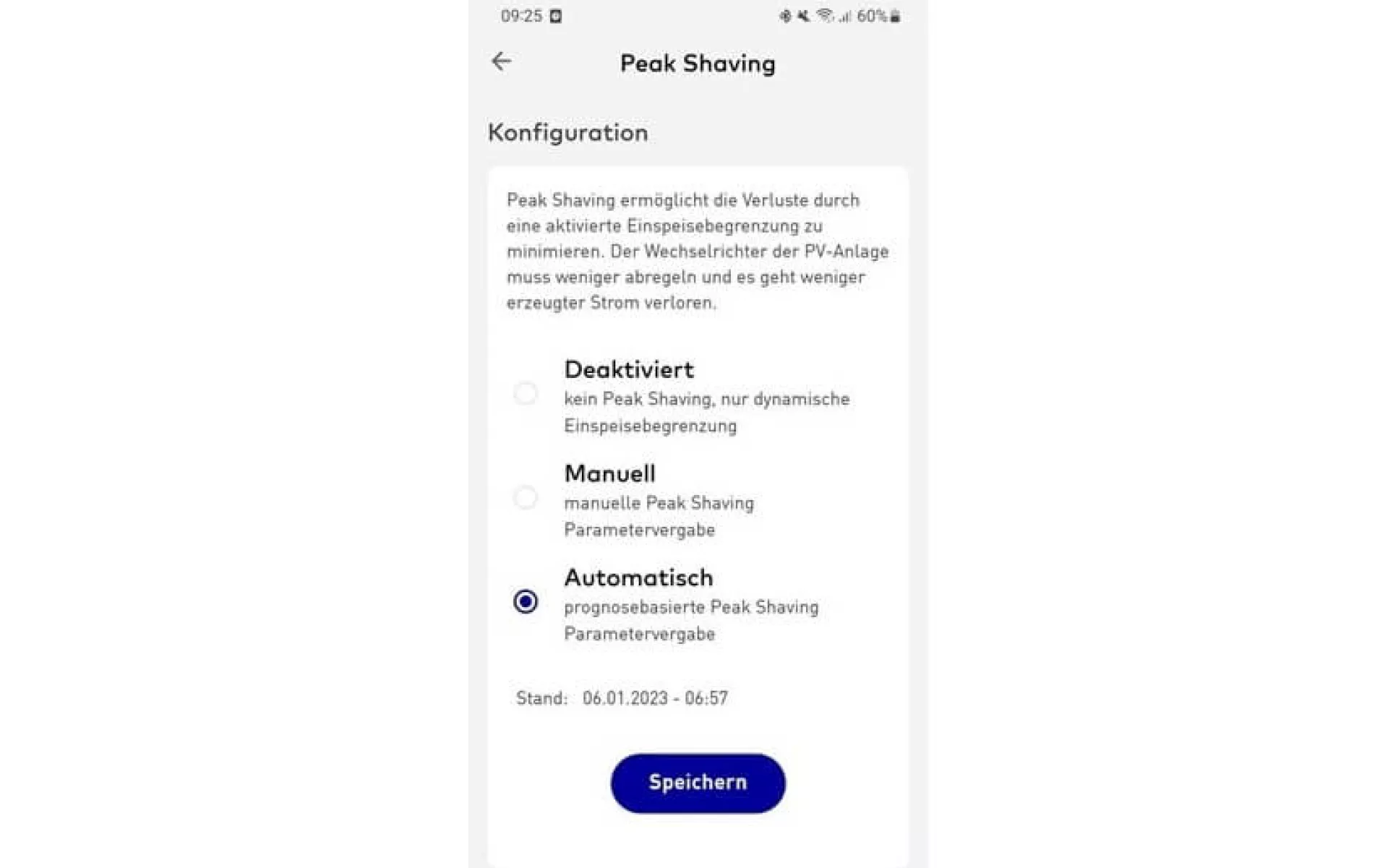 Peak Shaving in der Senec App.