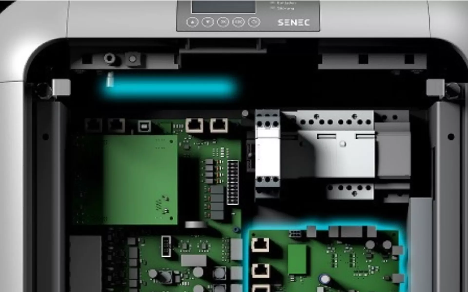 SENEC.Home battery storage device from inside