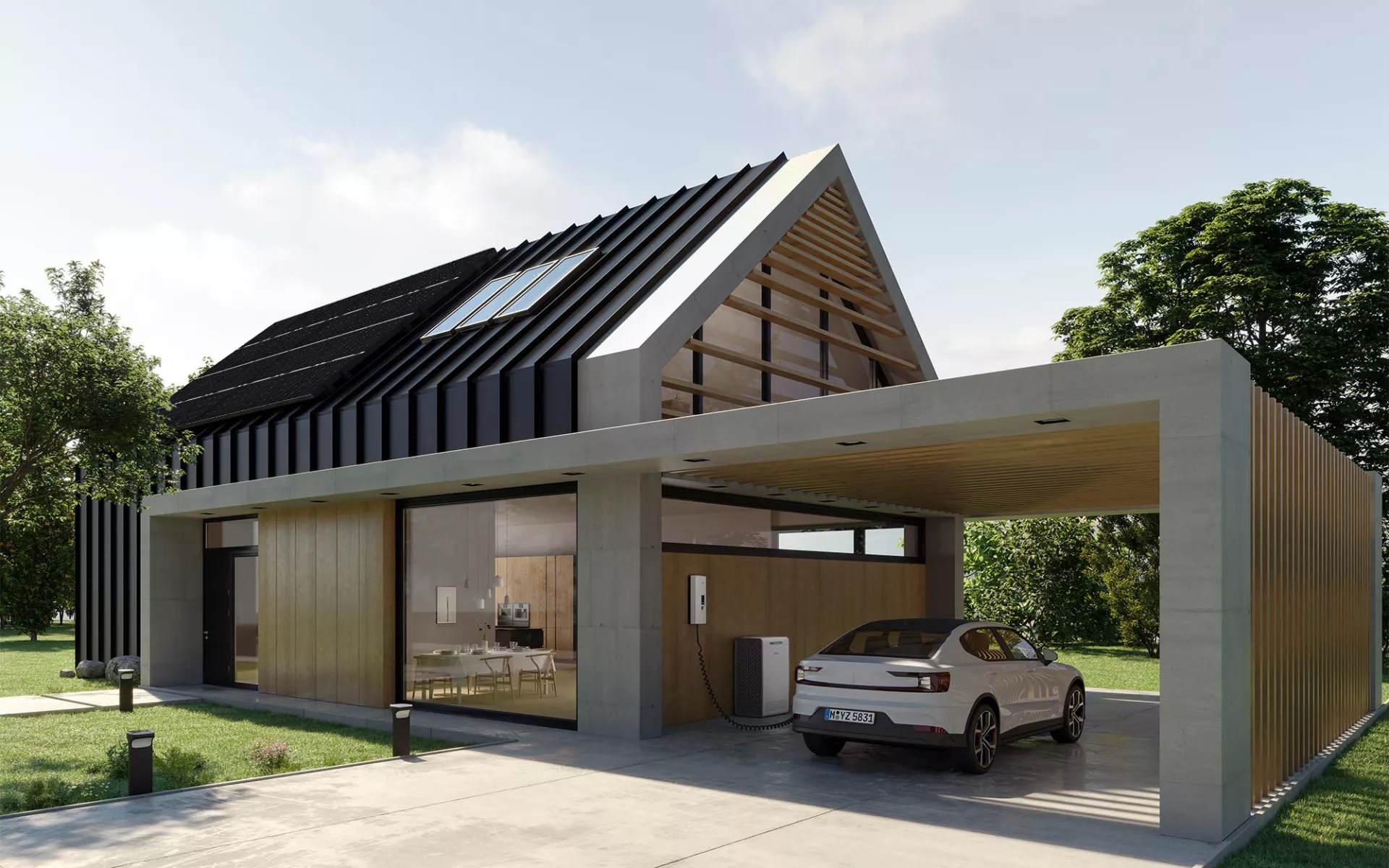 Einfamilienhaus mit Solarpanels Mayer Burger
