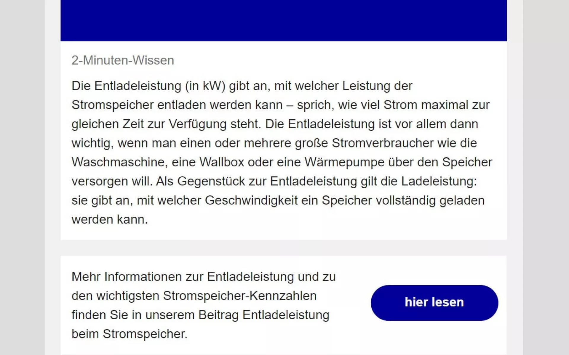 In einem Newsletter wird mit einem kurzen Text ein Thema angeteasert und dann mit einem klickbaren Button weiterverlinkt.