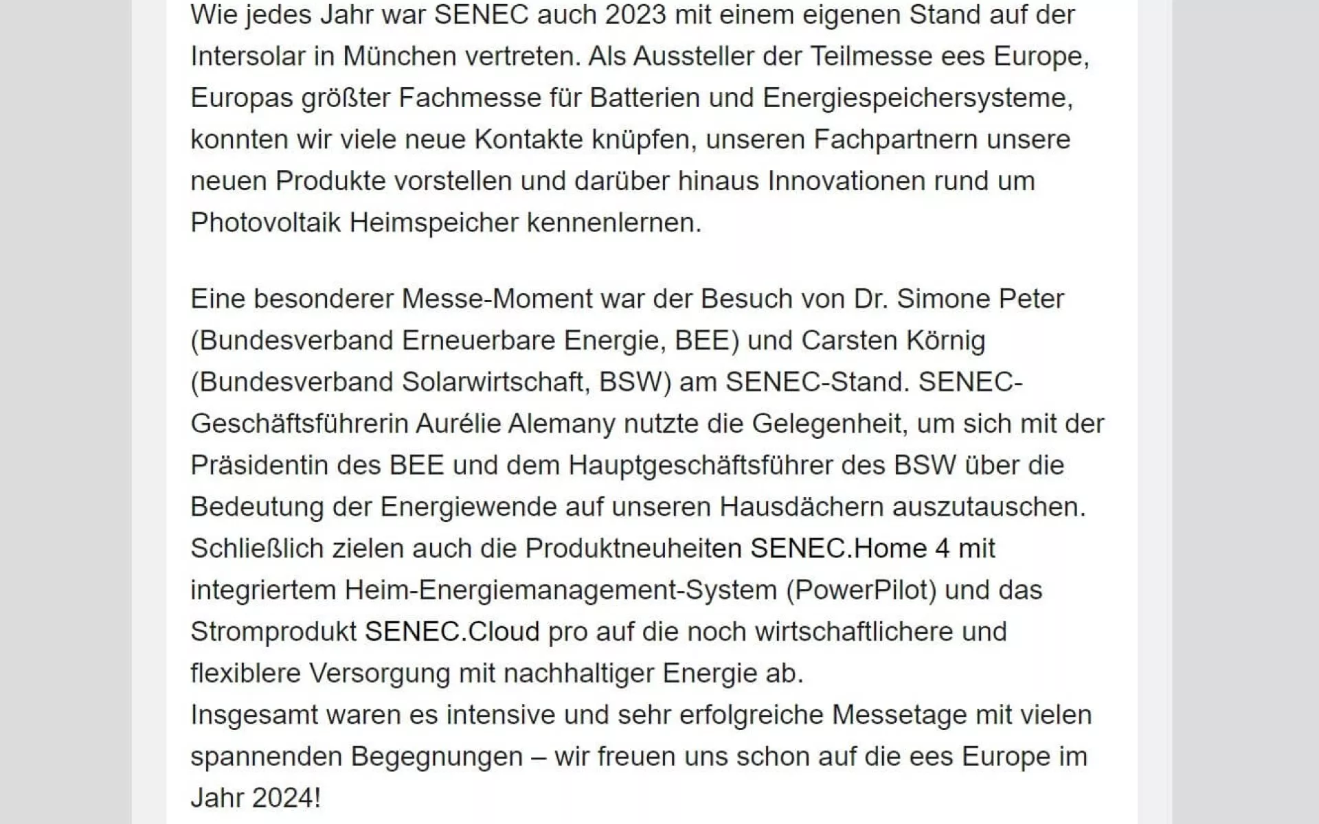 Beispiel-Text für eine Unternehmens-News in einem Newsletter.