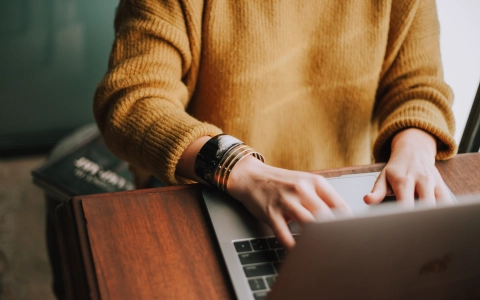 Person working on laptop