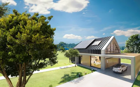 Modernes Haus mit Garten und SENEC.360 Produkten