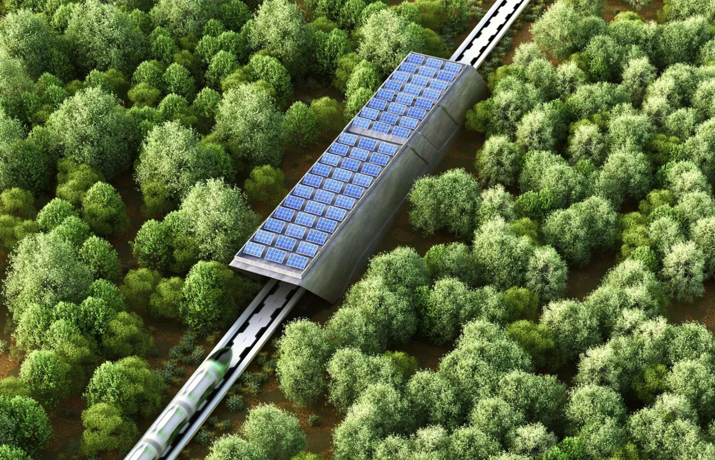 Tunnel mit Solaranlage