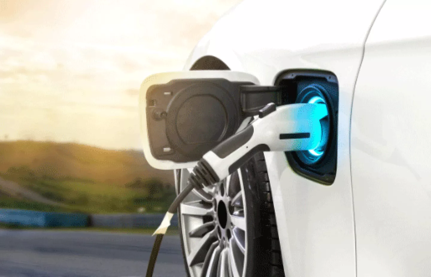 Car being electric charged