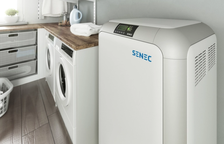 SENEC.Home V2.1 electricity storage device in the laundry room