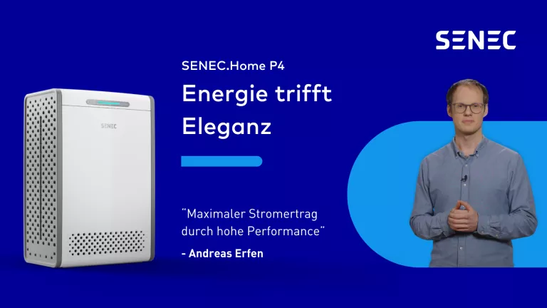 SENEC Produktmanager mit dem SENEC.Home P4 Stromspeicher