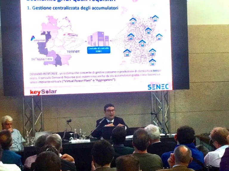 Andrea Cristini durante la presentazione Key Energy