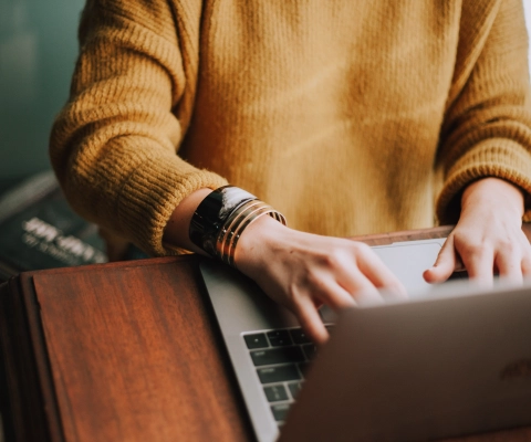 Person working on laptop