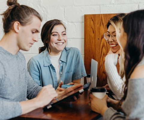 People working together at a table