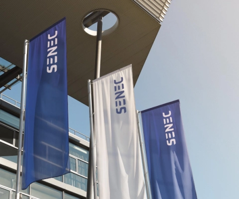 SENEC flags on buildings