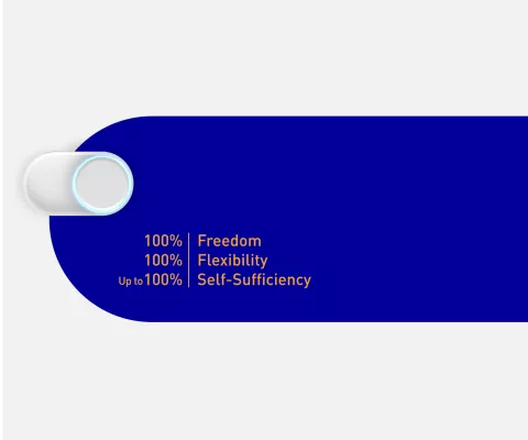 100% freedom, 100% felxibility, up to 100 % self-sufficiency